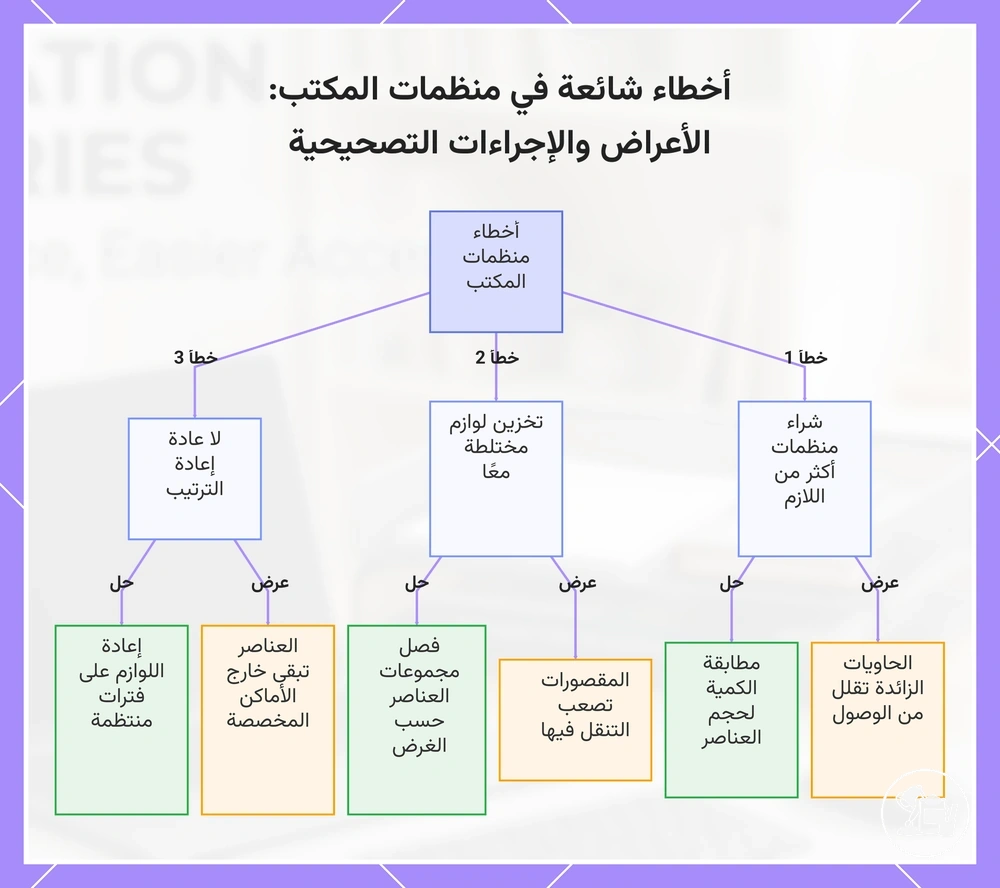 أخطاء شائعة في منظمات المكتب: الأعراض والإجراءات التصحيحية
