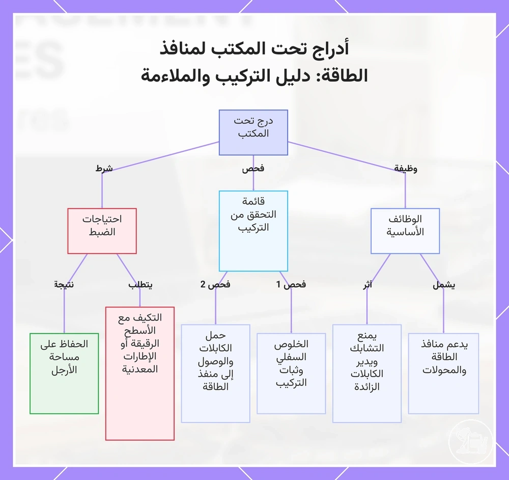 أدراج تحت المكتب لمنافذ الطاقة: دليل التركيب والملاءمة