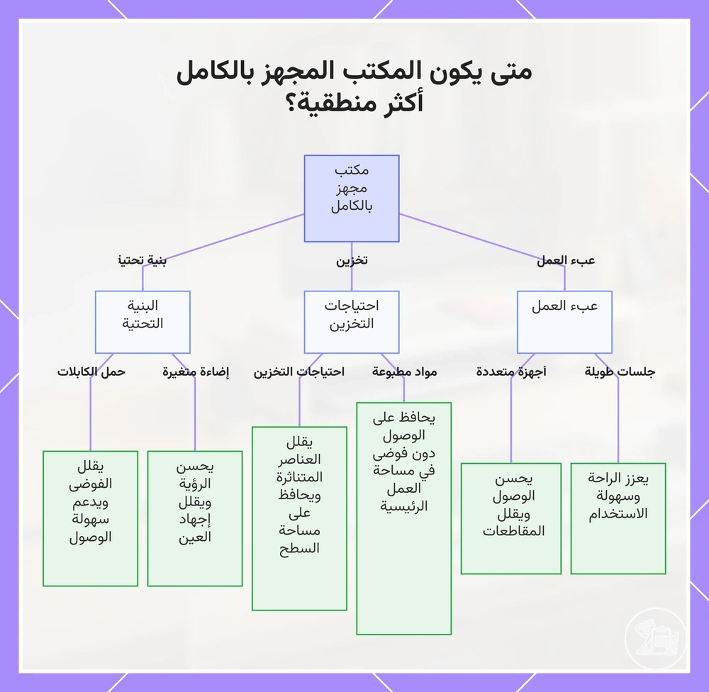 متى يكون المكتب المجهز بالكامل أكثر منطقية؟