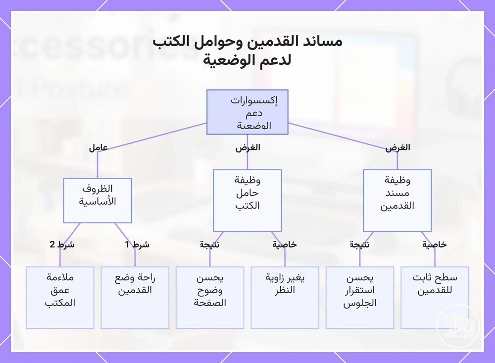مساند القدمين وحوامل الكتب لدعم الوضعية