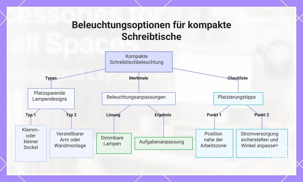 Beleuchtungsoptionen für kompakte Schreibtische