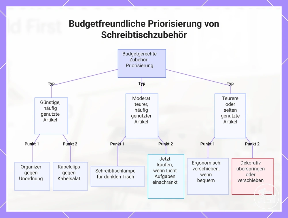 Budgetfreundliche Priorisierung von Schreibtischzubehör