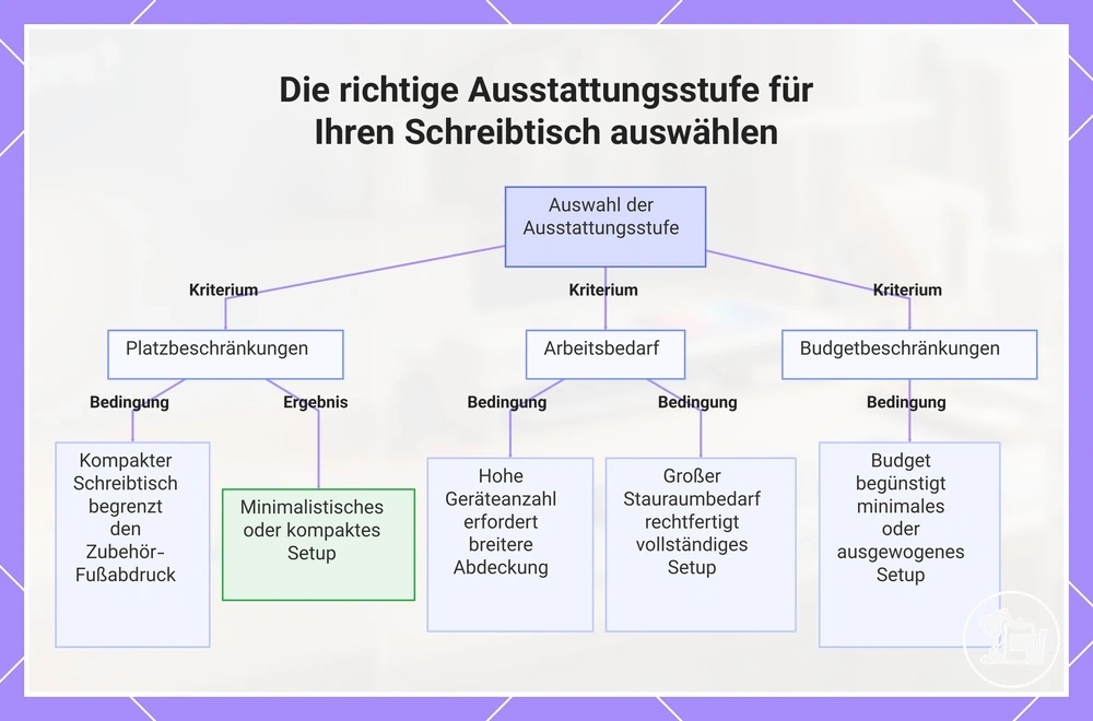 Die richtige Ausstattungsstufe für Ihren Schreibtisch auswählen