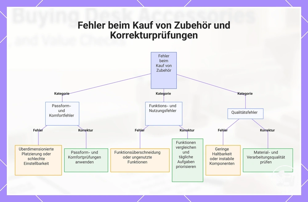 Fehler beim Kauf von Zubehör und Korrekturprüfungen