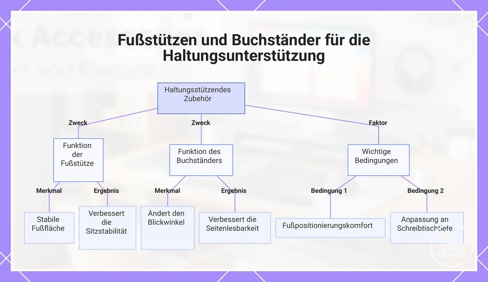 Fußstützen und Buchständer für die Haltungsunterstützung