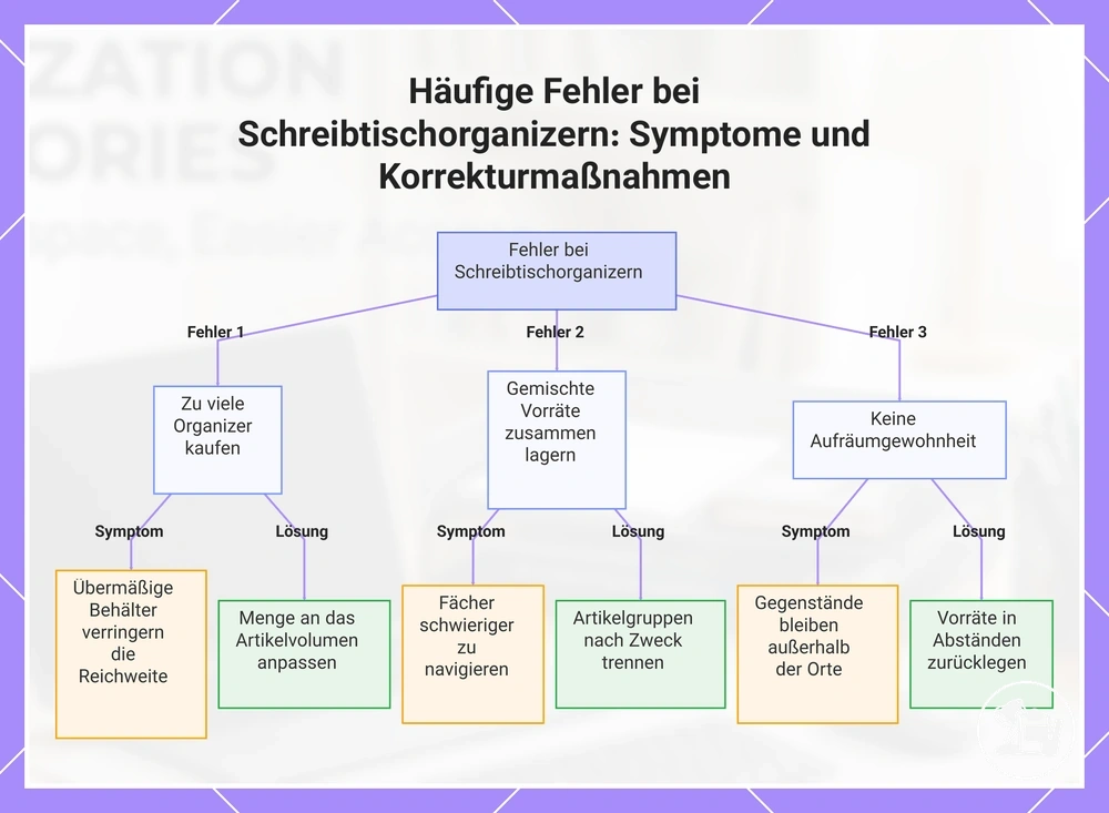 Häufige Fehler bei Schreibtischorganizern: Symptome und Korrekturmaßnahmen