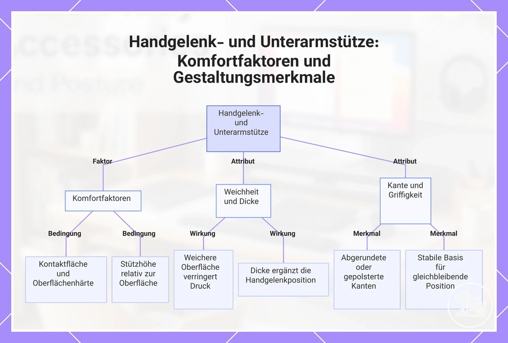 Handgelenk- und Unterarmstütze: Komfortfaktoren und Gestaltungsmerkmale