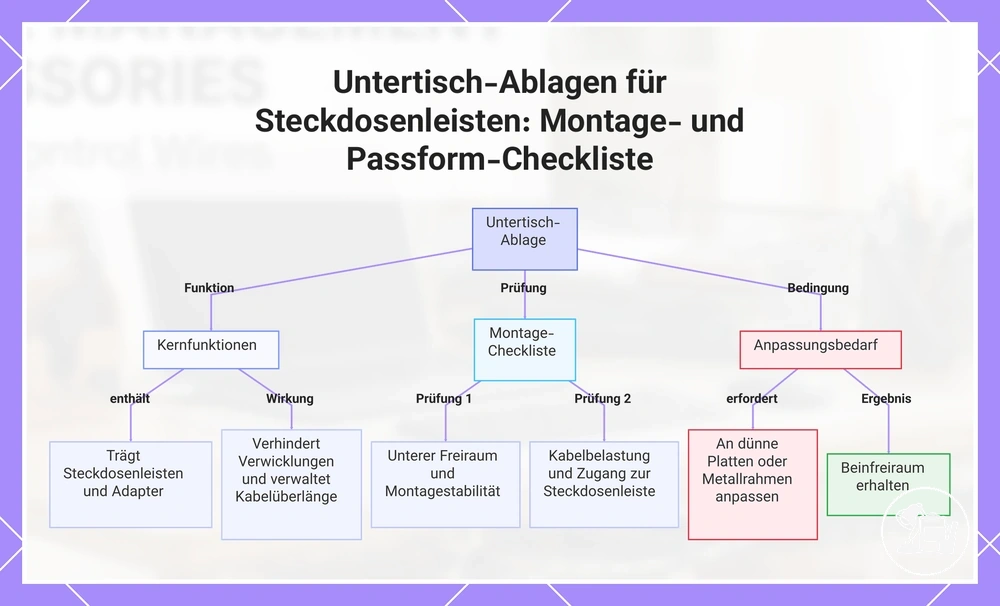 Untertisch-Ablagen für Steckdosenleisten: Montage- und Passform-Checkliste
