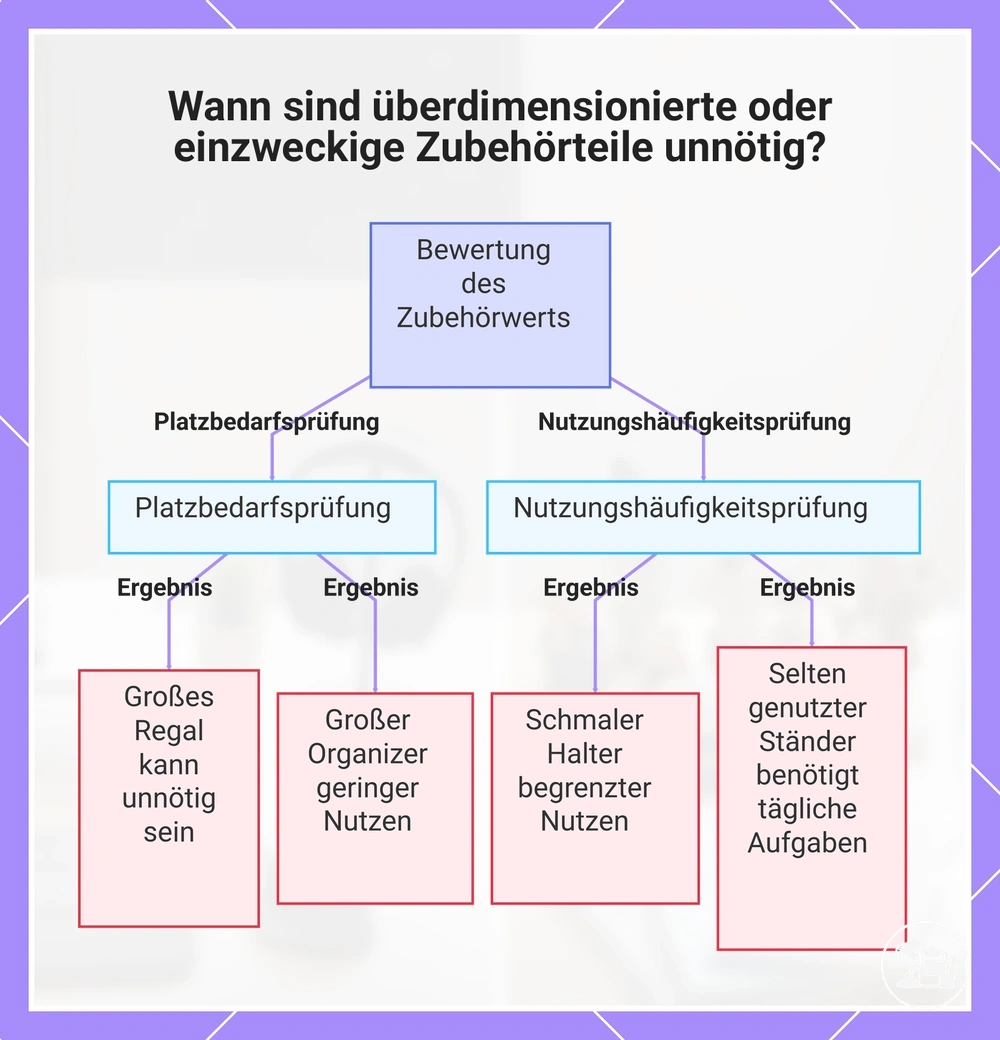 Wann sind überdimensionierte oder einzweckige Zubehörteile unnötig?