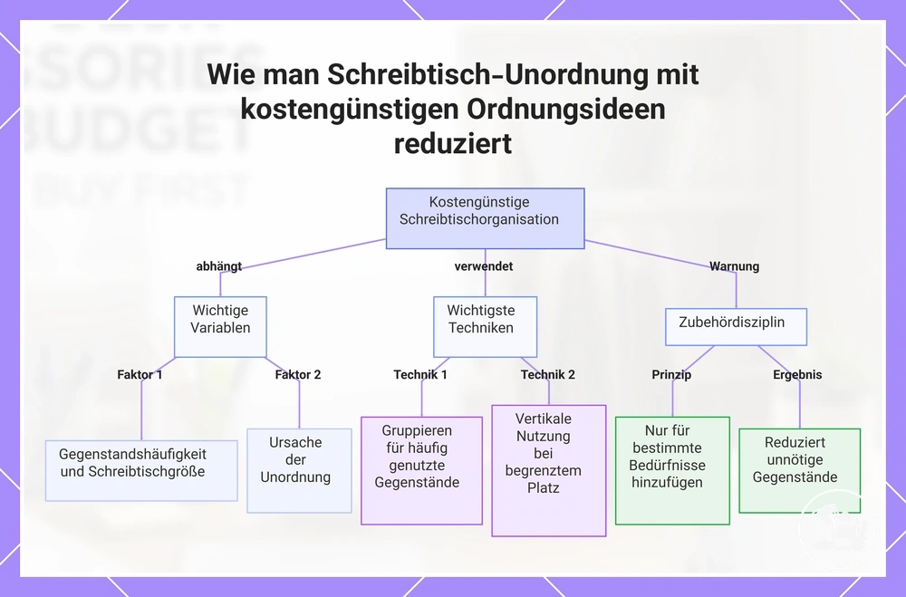 Wie man Schreibtisch-Unordnung mit kostengünstigen Ordnungsideen reduziert