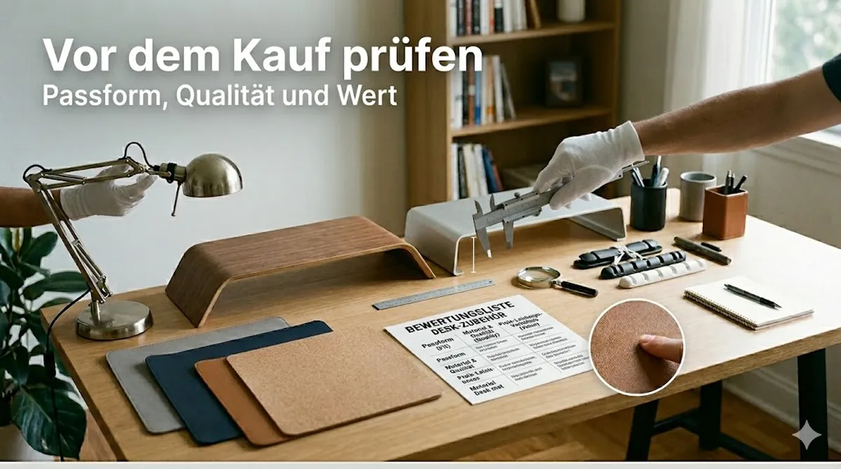Schreibtischzubehör fürs Lernen wird vor der Auswahl auf Passform, Qualität und Wert geprüft