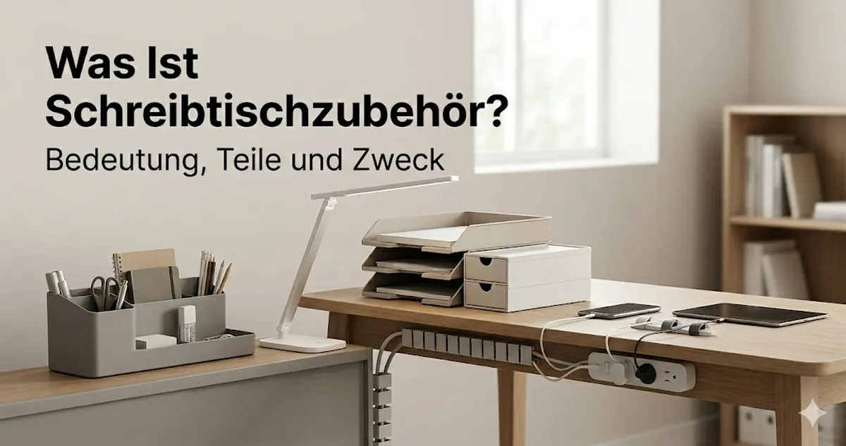 Grundlegendes Schreibtischzubehör fürs Lernen mit Ordnungssystemen, Beleuchtung, Aufbewahrung und Kabelkontrolle