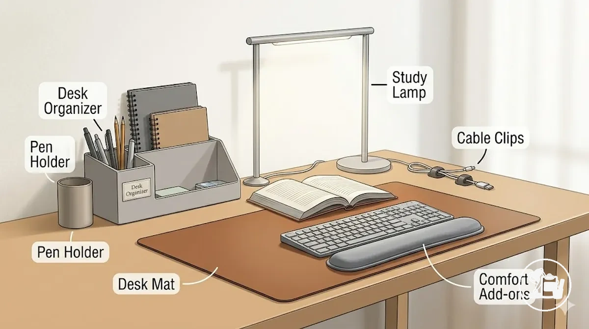 First-priority accessories for an affordable study desk setup