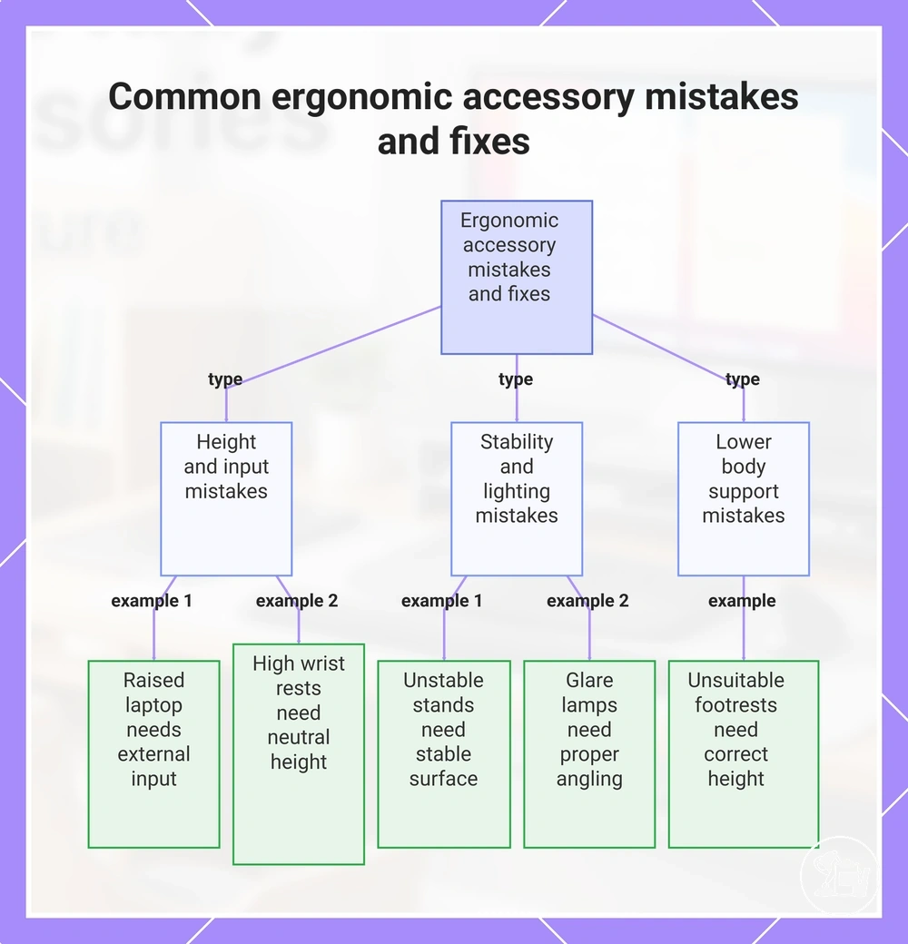 Common ergonomic accessory mistakes and fixes