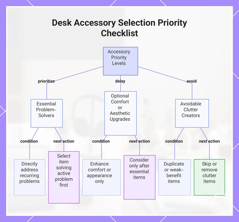 Desk Accessory Selection Priority Checklist