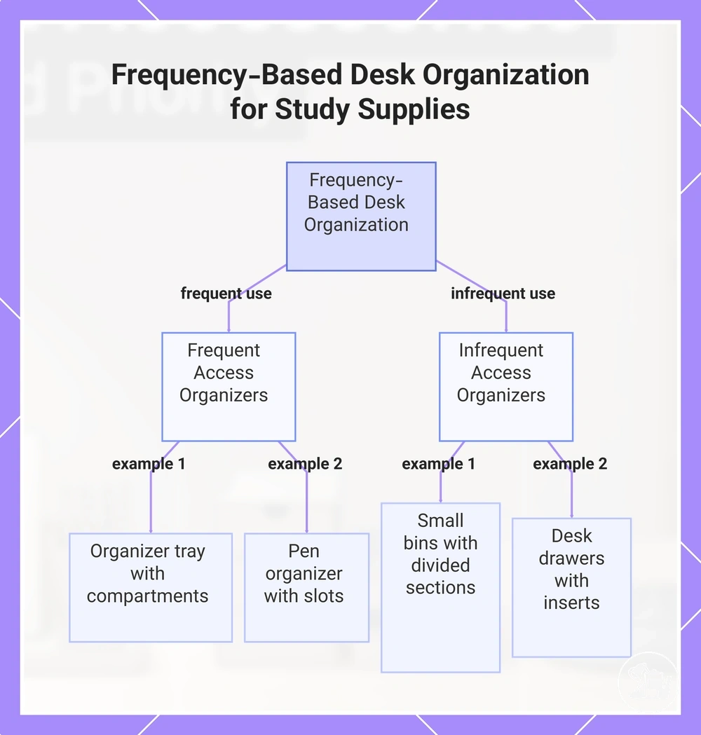 Frequency-Based Desk Organization for Study Supplies