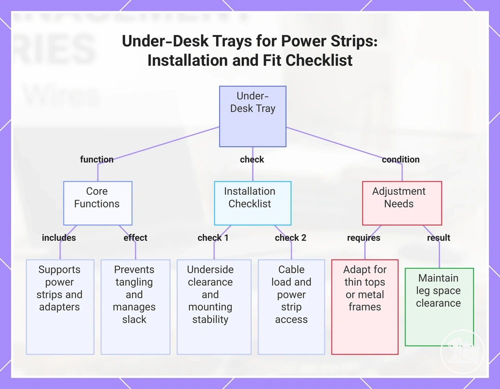 Under-Desk Trays for Power Strips: Installation and Fit Checklist