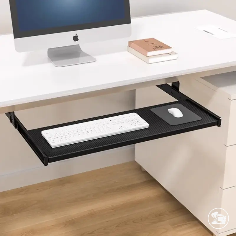 Plateau pour clavier sous bureau réglable en hauteur avec conception coulissante