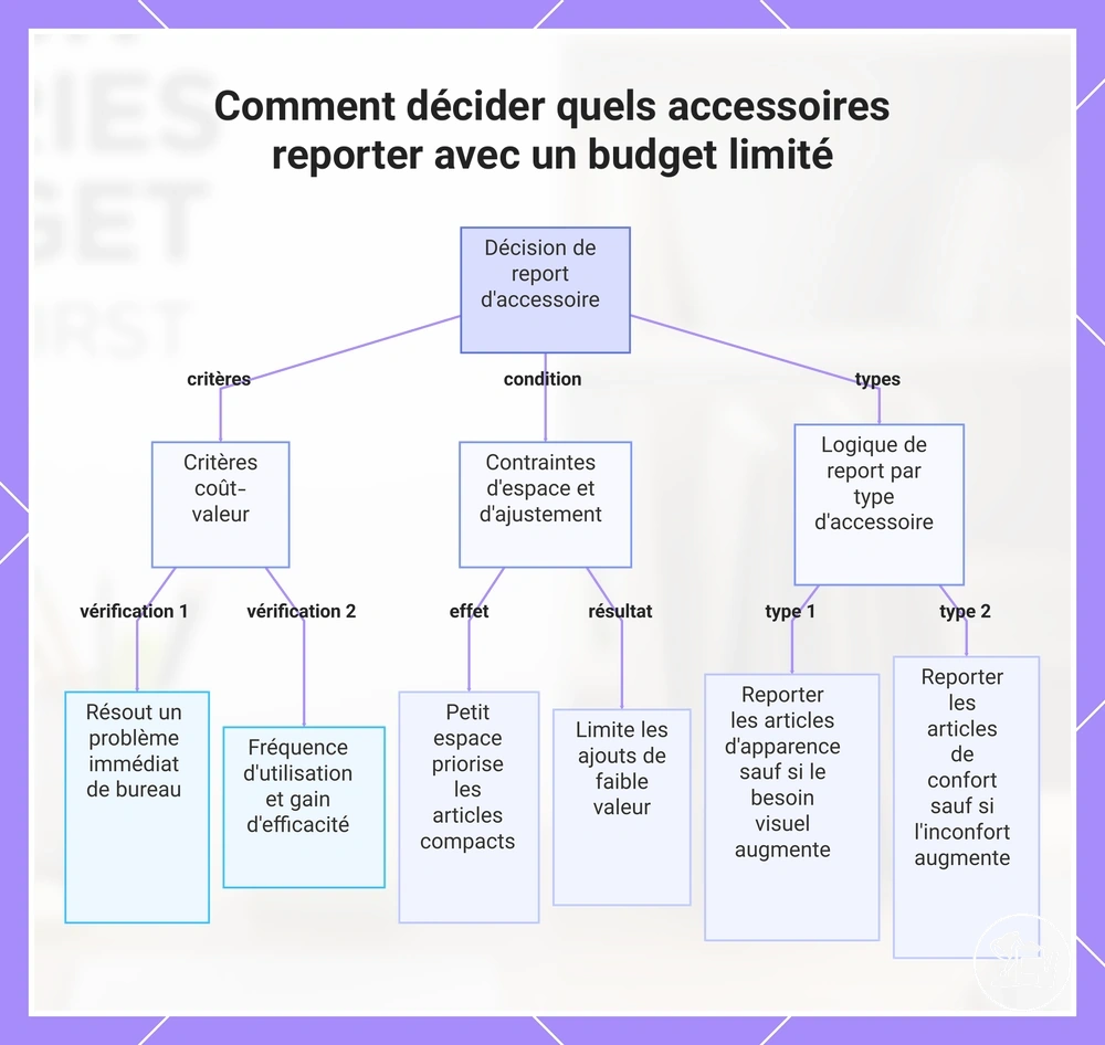 Comment décider quels accessoires reporter avec un budget limité