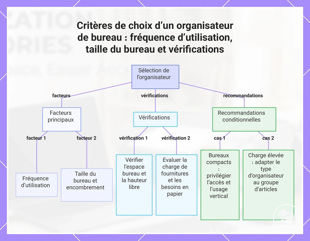 Critères de choix d’un organisateur de bureau : fréquence d’utilisation, taille du bureau et vérifications