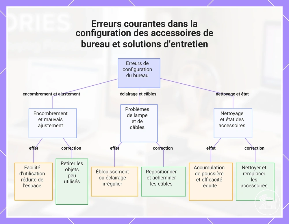 Erreurs courantes dans la configuration des accessoires de bureau et solutions d’entretien