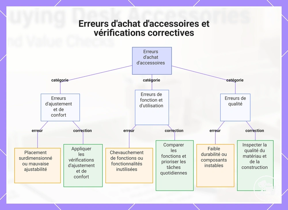 Erreurs d'achat d'accessoires et vérifications correctives