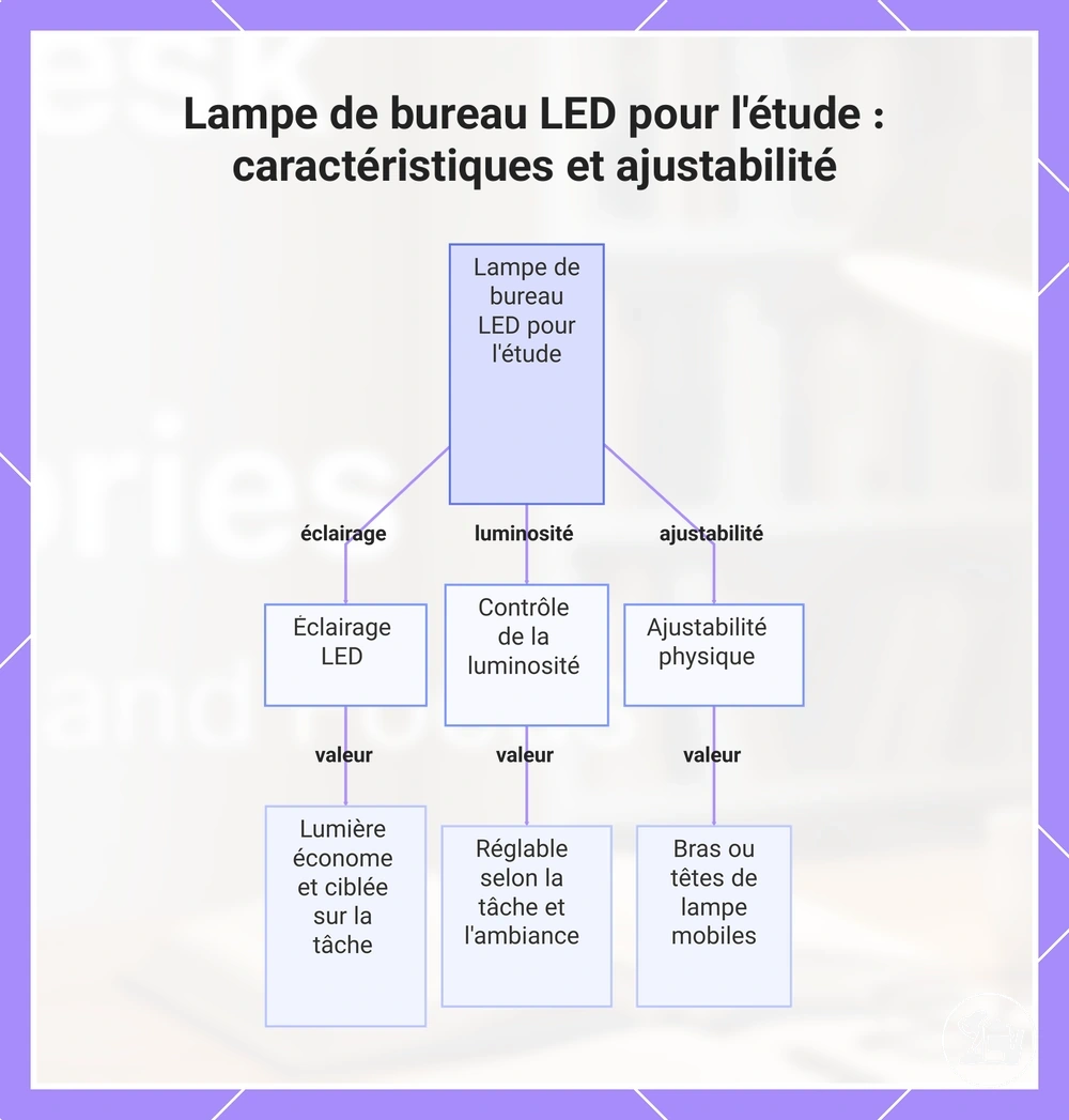 Lampe de bureau LED pour l'étude : caractéristiques et ajustabilité