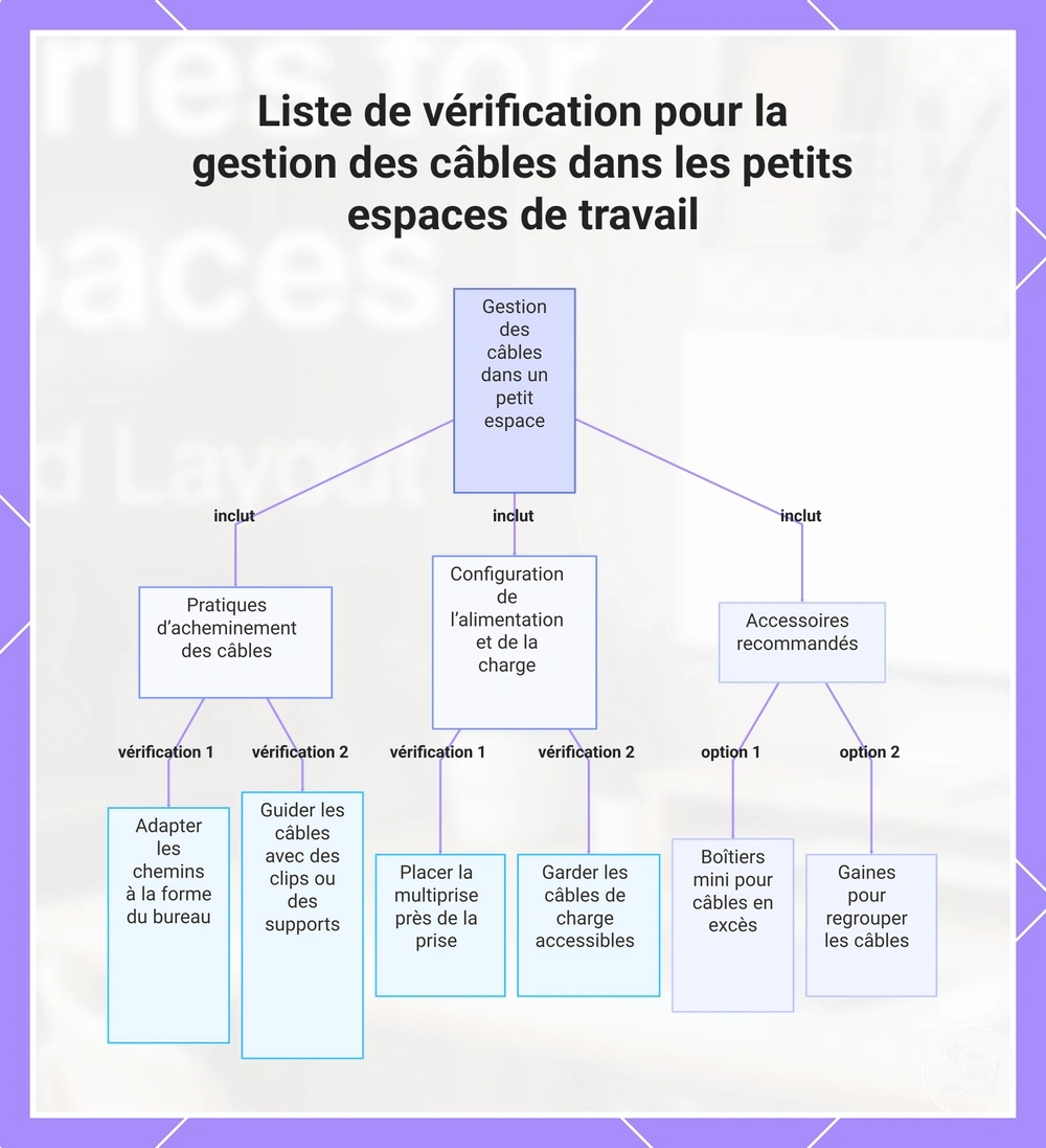 Liste de vérification pour la gestion des câbles dans les petits espaces de travail