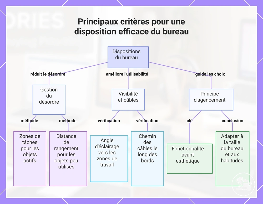 Principaux critères pour une disposition efficace du bureau