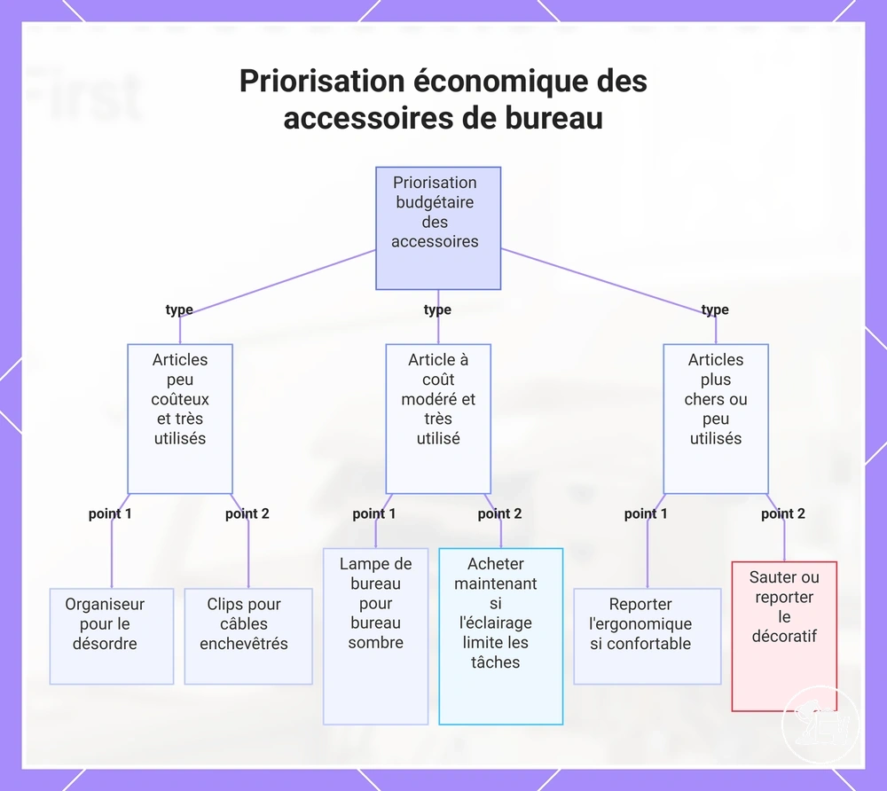 Priorisation économique des accessoires de bureau