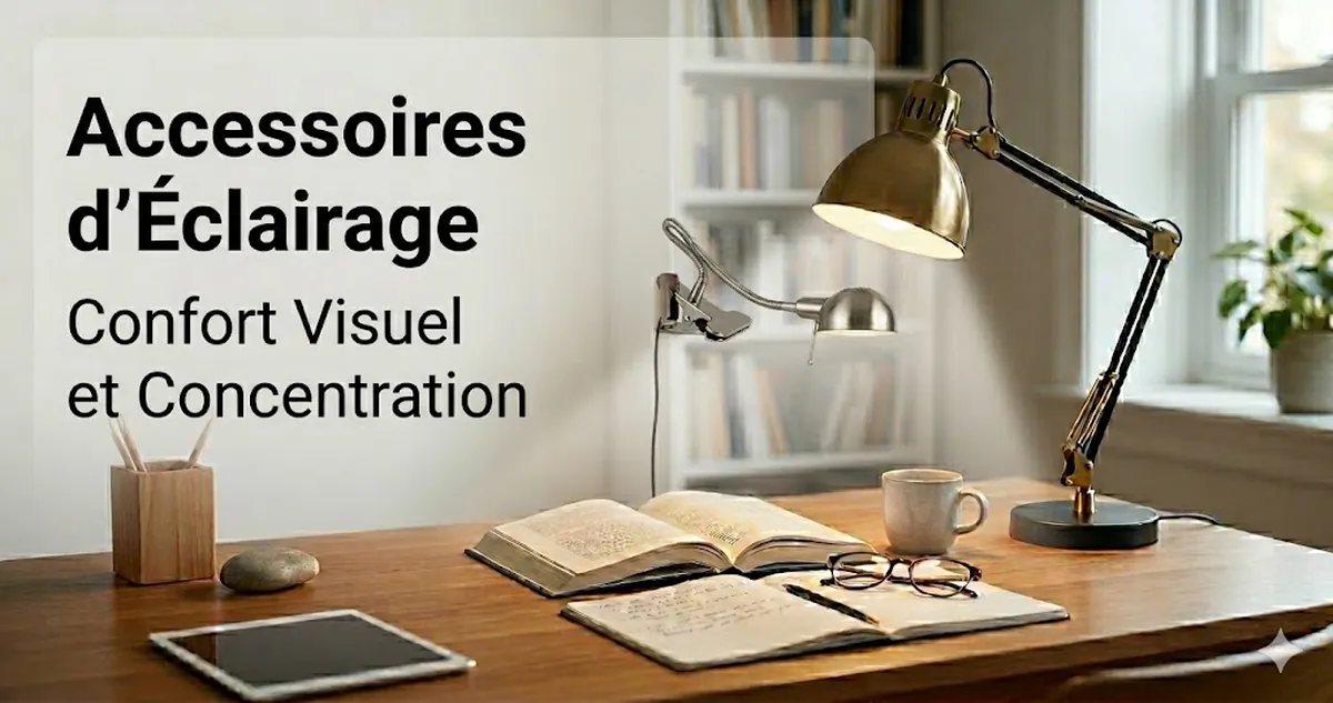 Accessoires d’éclairage pour bureau d’étude placés pour lire, écrire, réduire la fatigue visuelle et rester concentré
