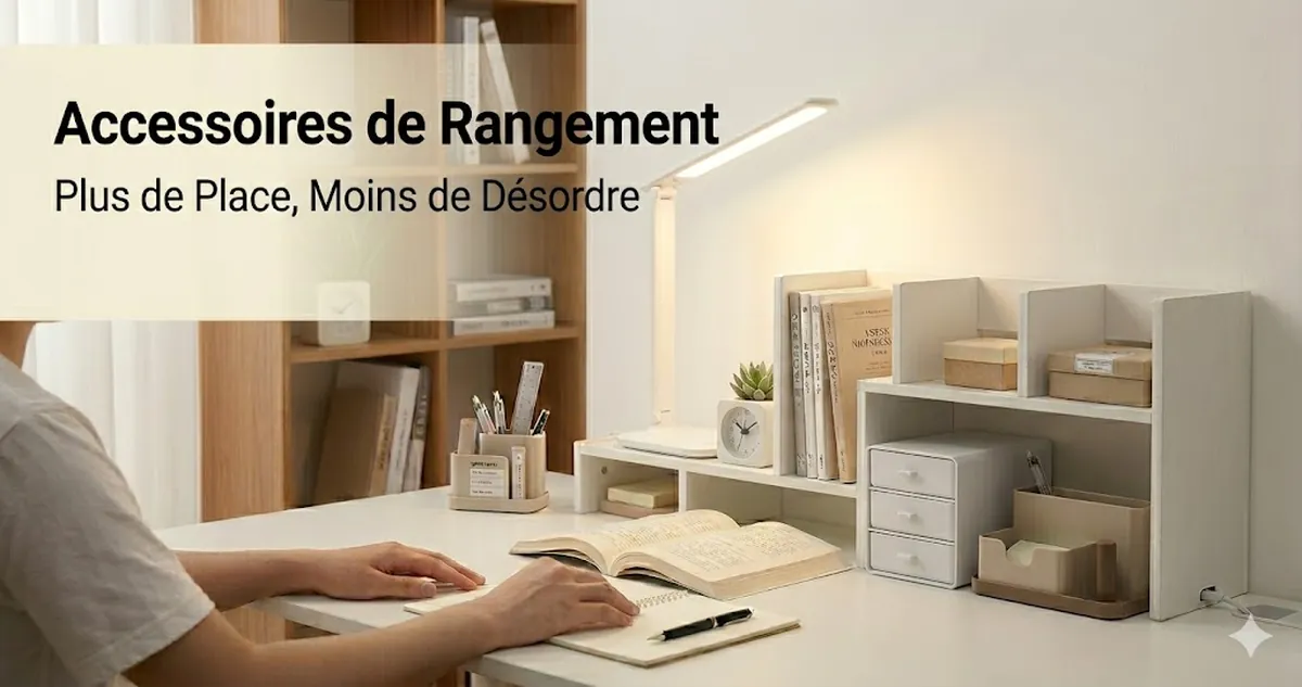 Accessoires de rangement pour bureau d’étude avec étagères, tiroirs et organisateurs pour libérer de l’espace de travail