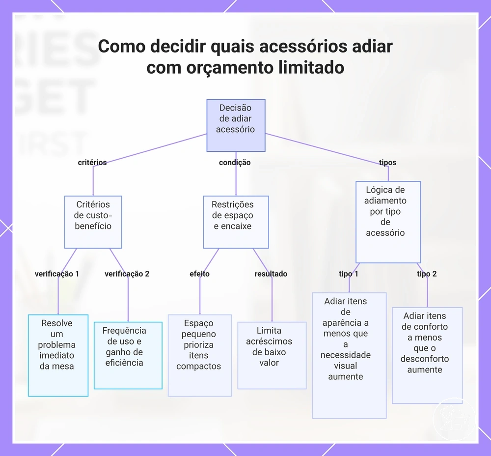 Como decidir quais acessórios adiar com orçamento limitado