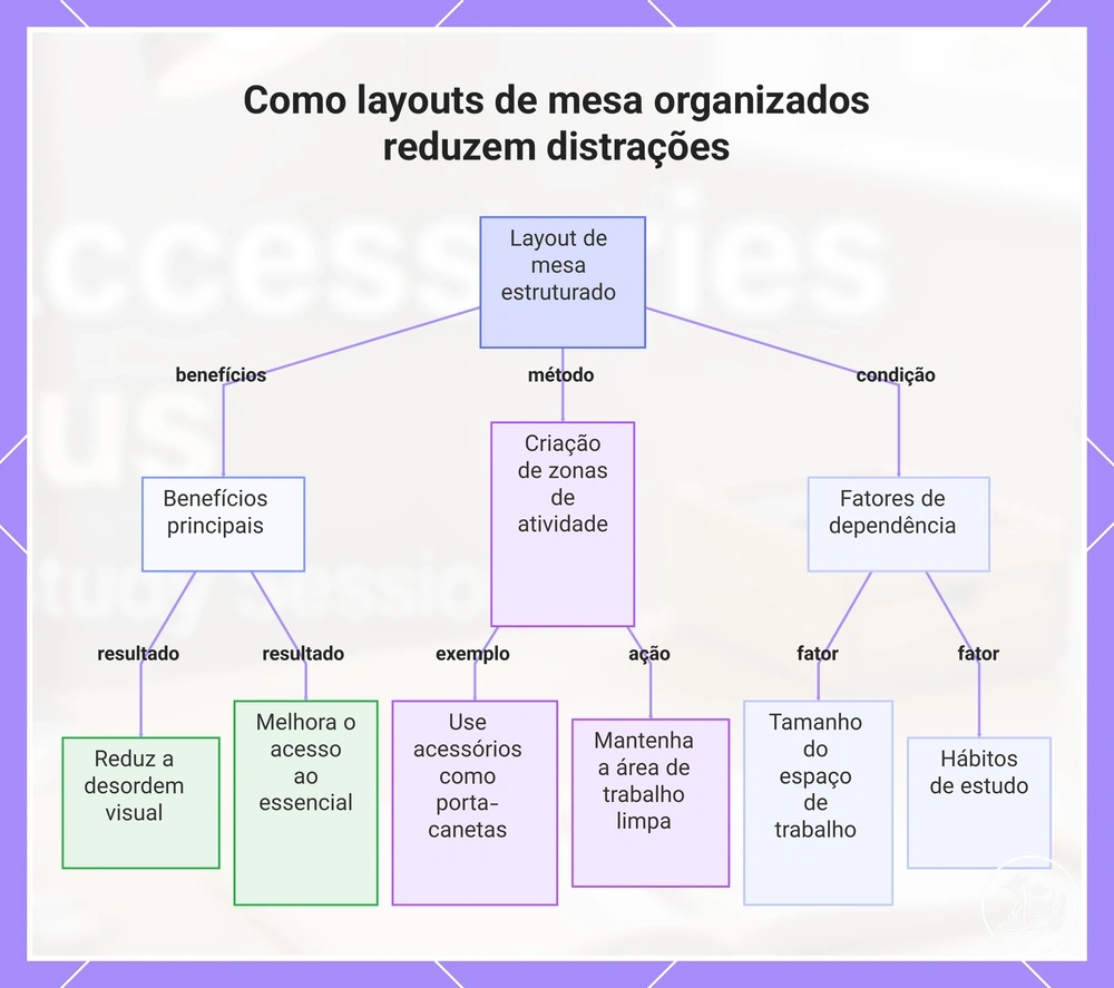 Como layouts de mesa organizados reduzem distrações
