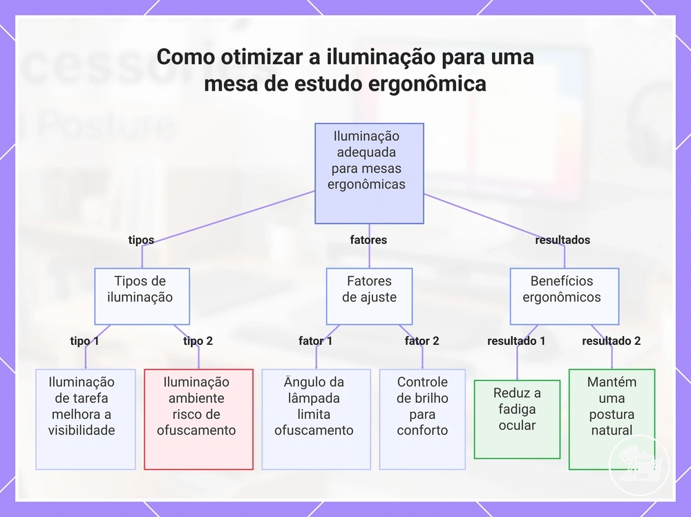Como otimizar a iluminação para uma mesa de estudo ergonômica