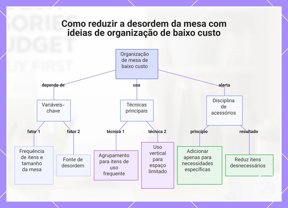 Como reduzir a desordem da mesa com ideias de organização de baixo custo