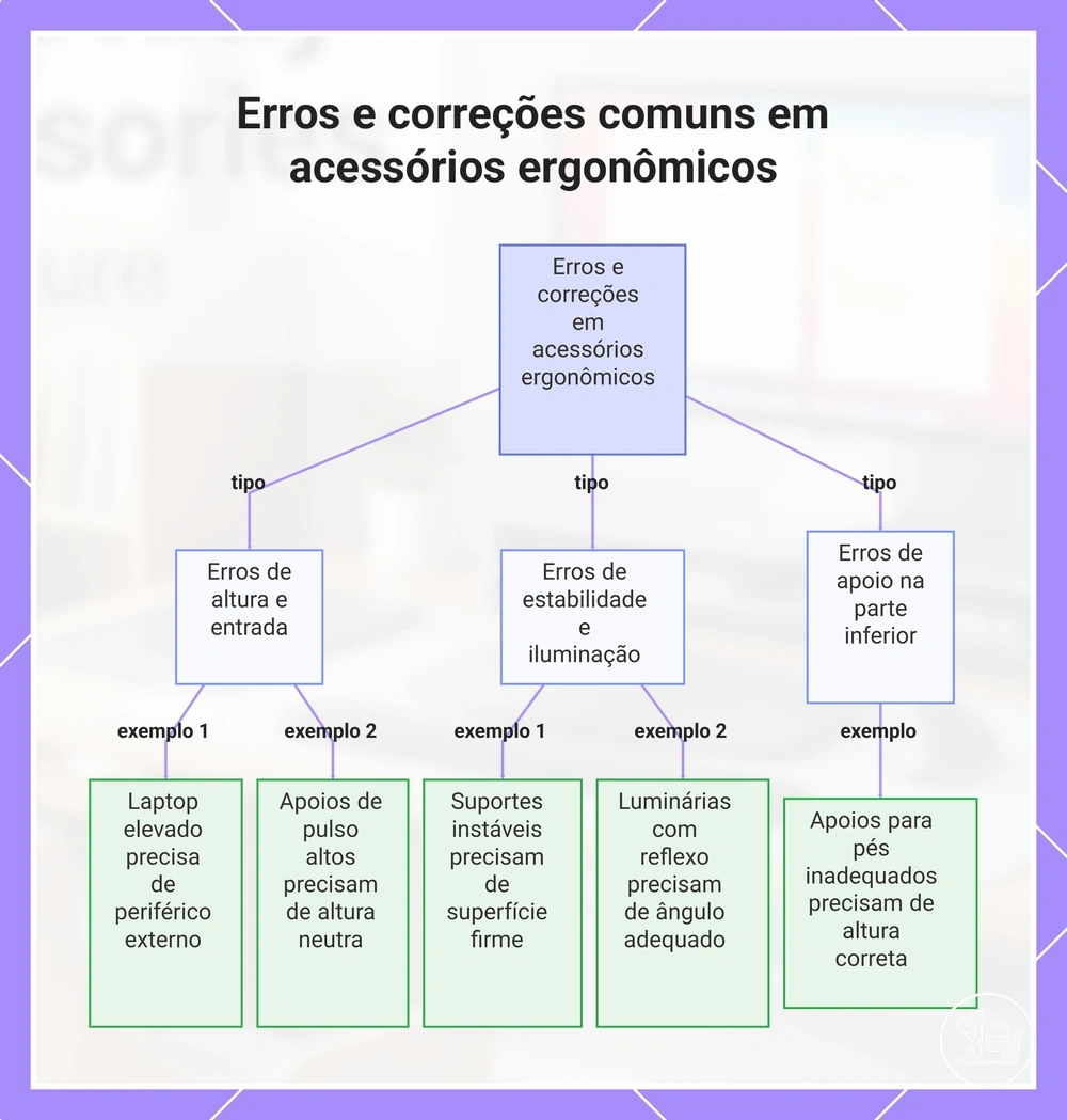 Erros e correções comuns em acessórios ergonômicos