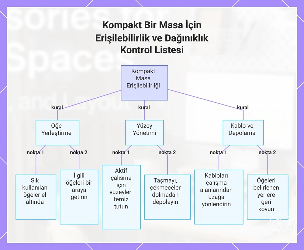 Kompakt Bir Masa İçin Erişilebilirlik ve Dağınıklık Kontrol Listesi