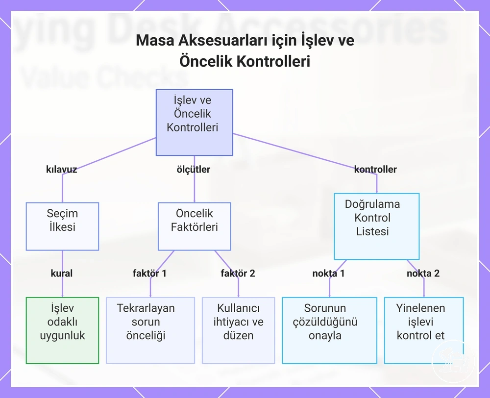 Masa Aksesuarları için İşlev ve Öncelik Kontrolleri