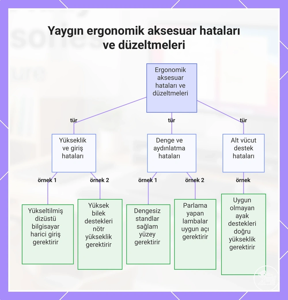 Yaygın ergonomik aksesuar hataları ve düzeltmeleri