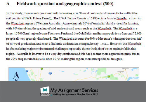 geography assignment sample
