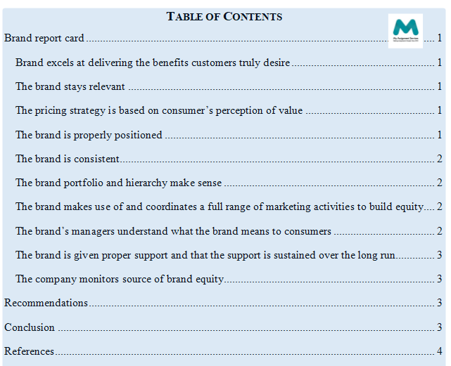 Brand management table